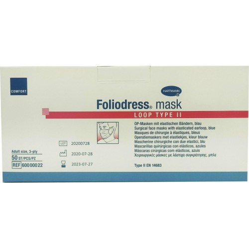 Χειρουργικές Μάσκες Hartmann Foliodress Mask Loop Type II 50τμχ Χειρουργικές Μάσκες Hartmann Foliodress Mask Loop Type II 50τμχ